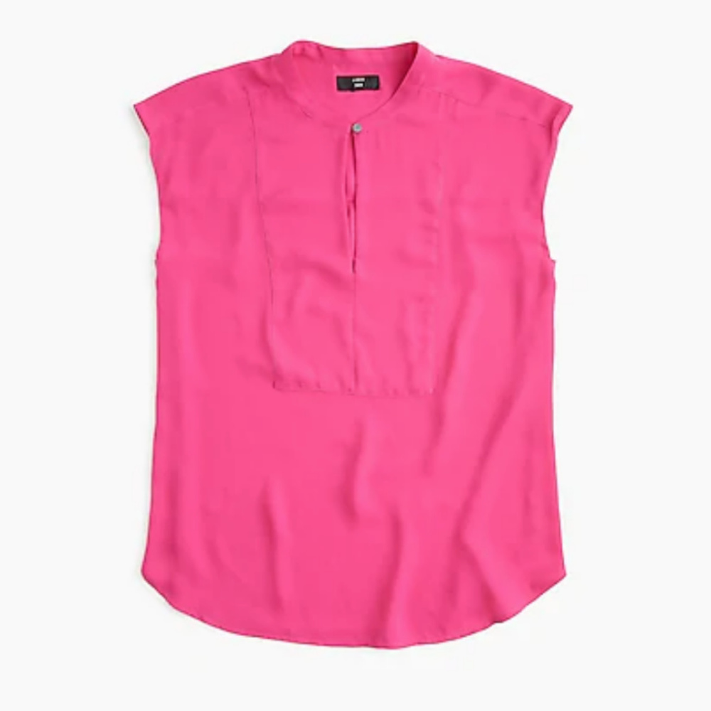 Pink J.Crew Drapey Cap-Sleeve Top - M (NWT)